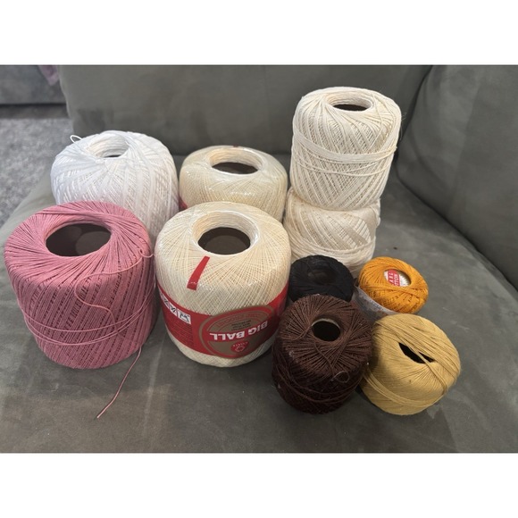 Various Lot Of 6 Larger And Four Smaller Balls Of Crochet Yarn Some New, Used - Picture 7 of 10
